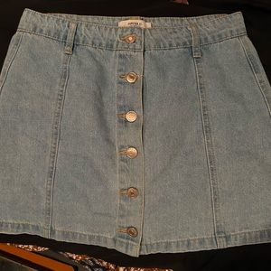 Forever 21 Los Angeles Denim Button Skirt